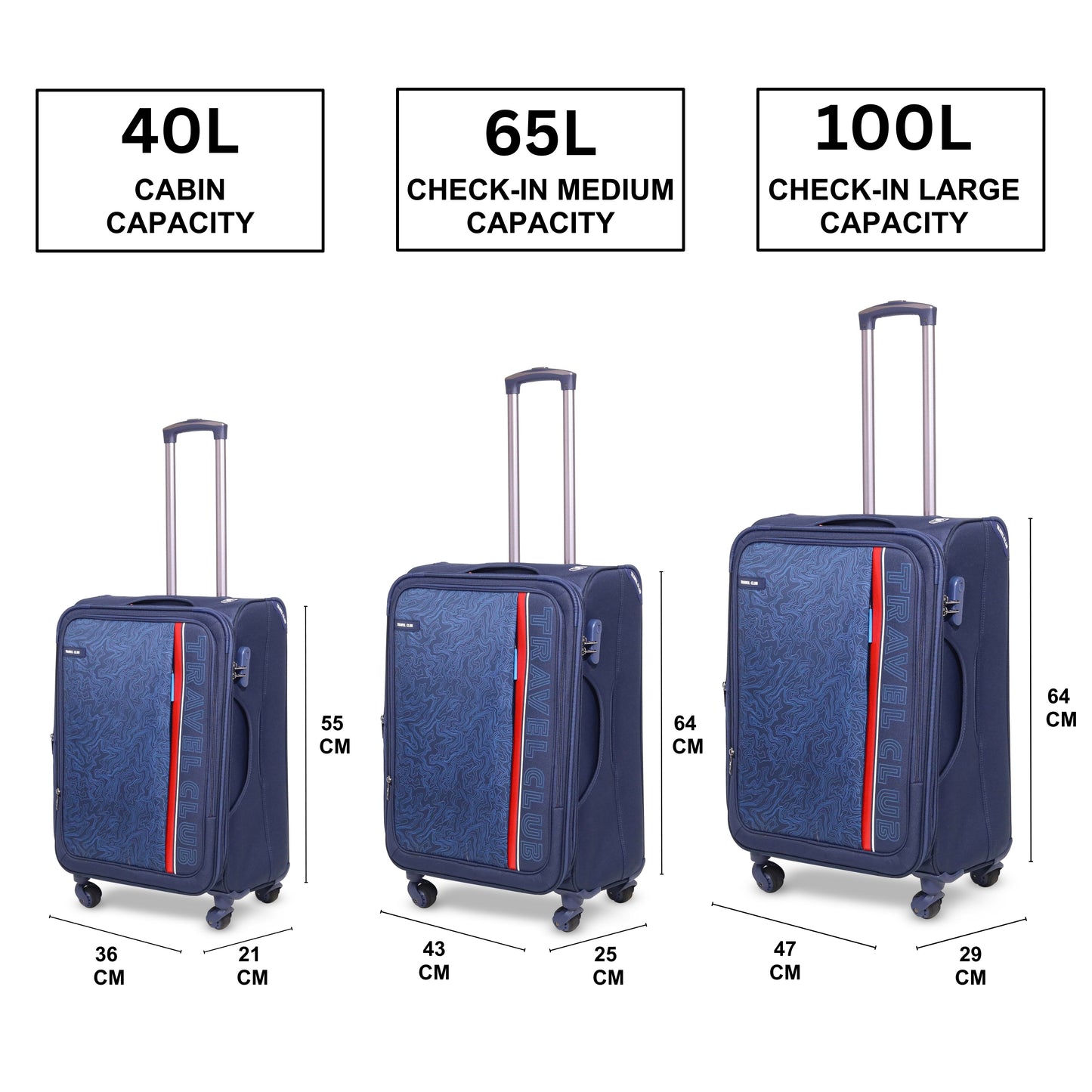 The Hypno Navy Blue - Soft Luggage