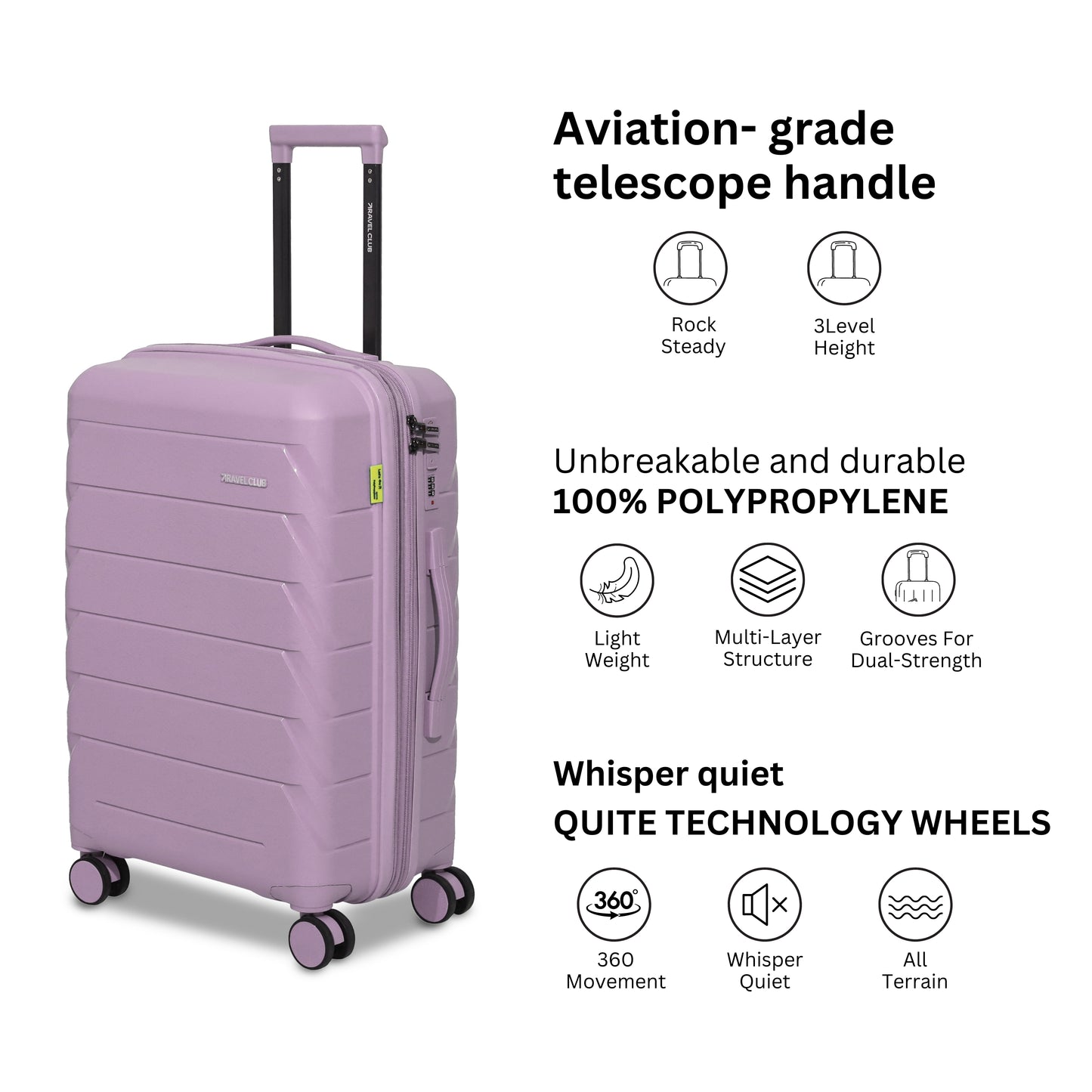 The Belgium Pink - Unbreakable Expandable Luggage