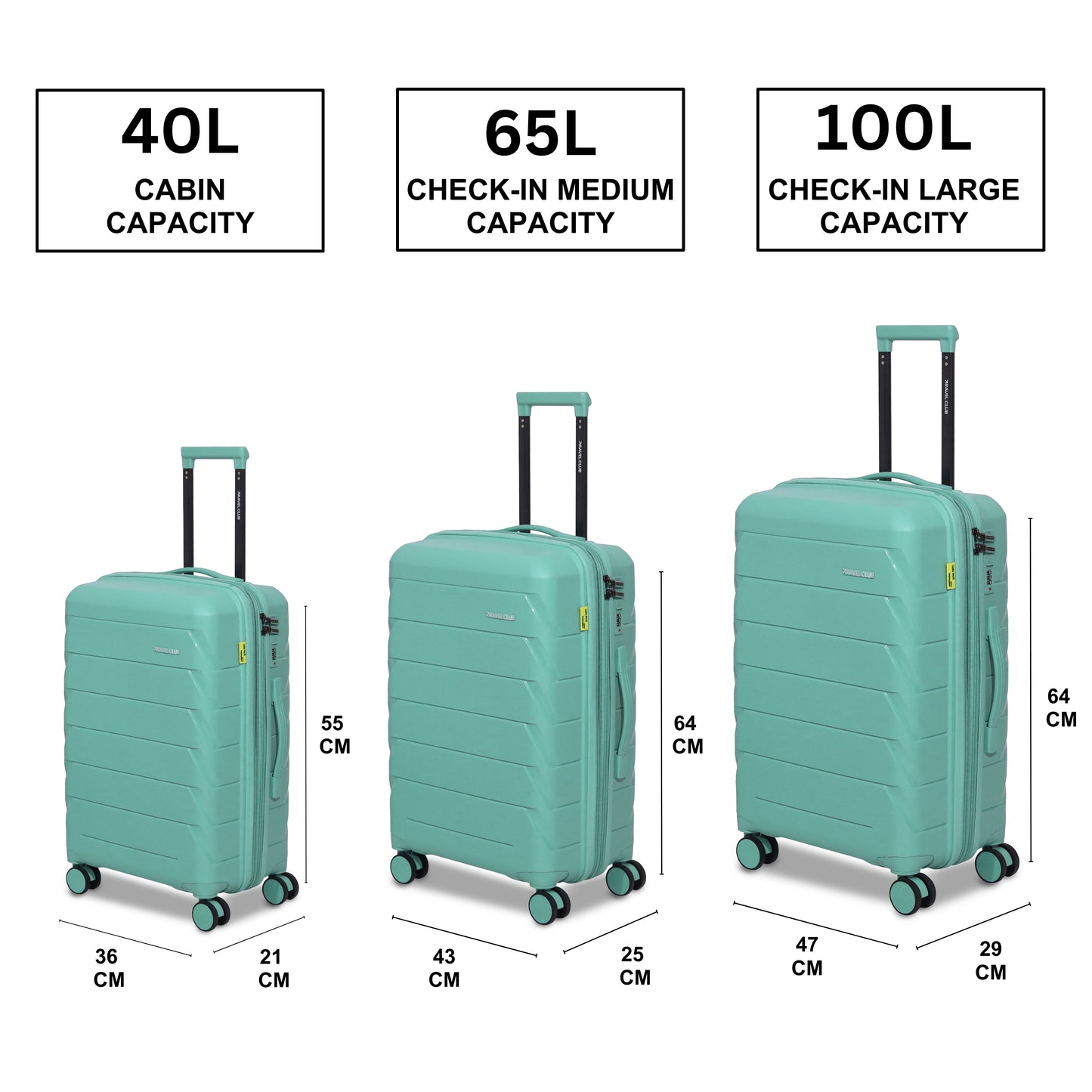 The Belgium Mint Green - Unbreakable Expandable Luggage