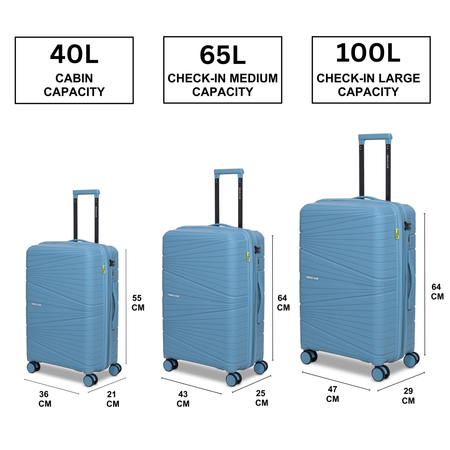 The Denmark Light Blue - Unbreakable Luggage