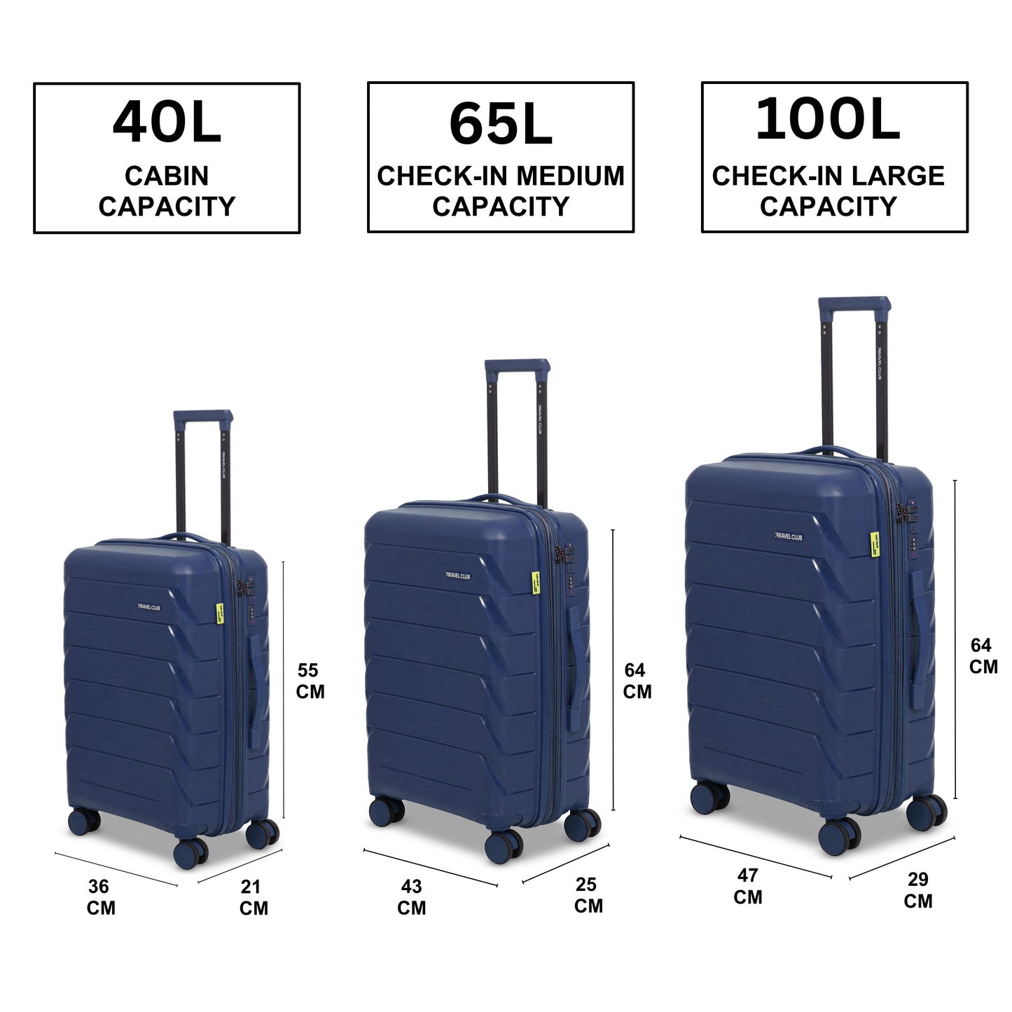 The Belgium Navy Blue - Unbreakable Expandable Luggage