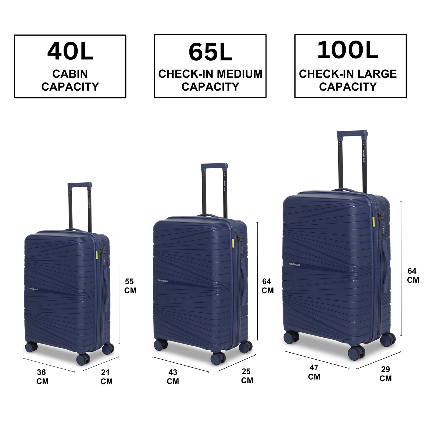 The Denmark Navy Blue - Unbreakable Luggage