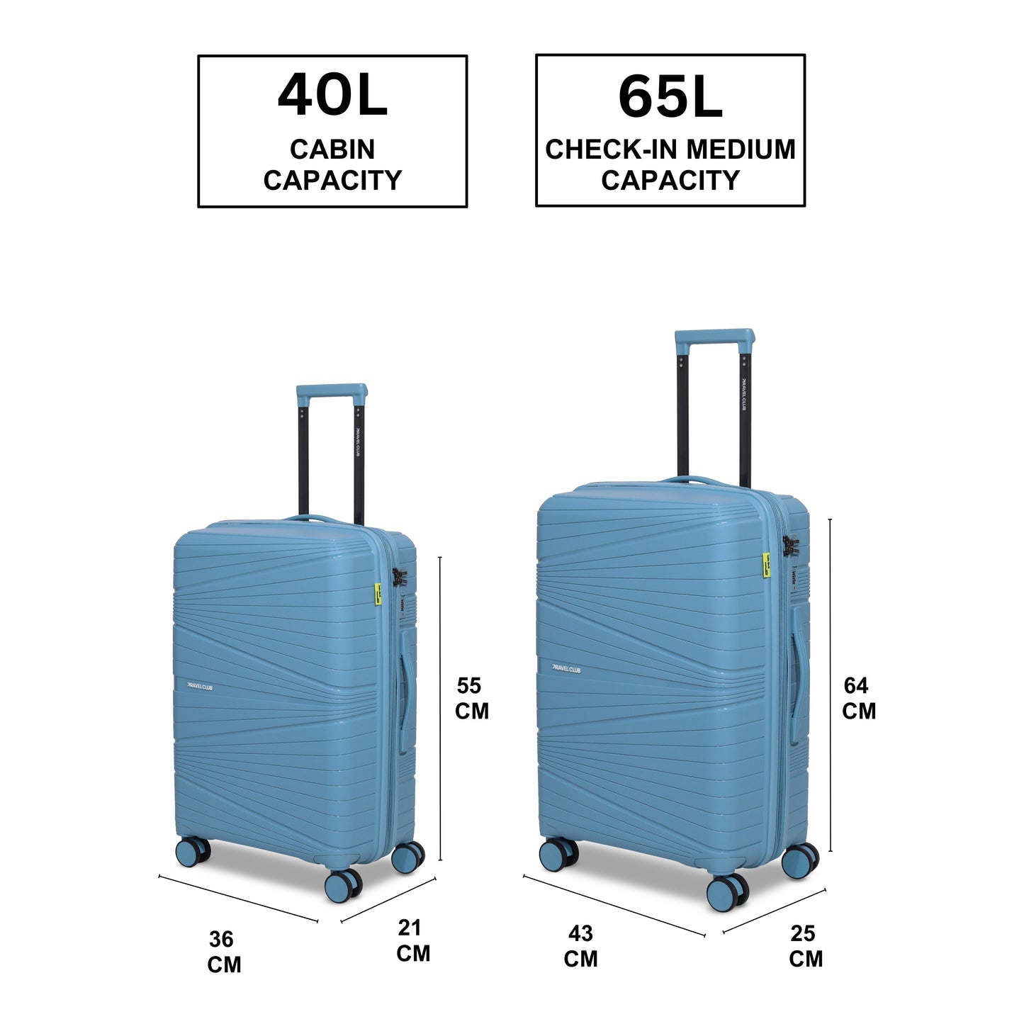 The Denmark Light Blue - Unbreakable Luggage