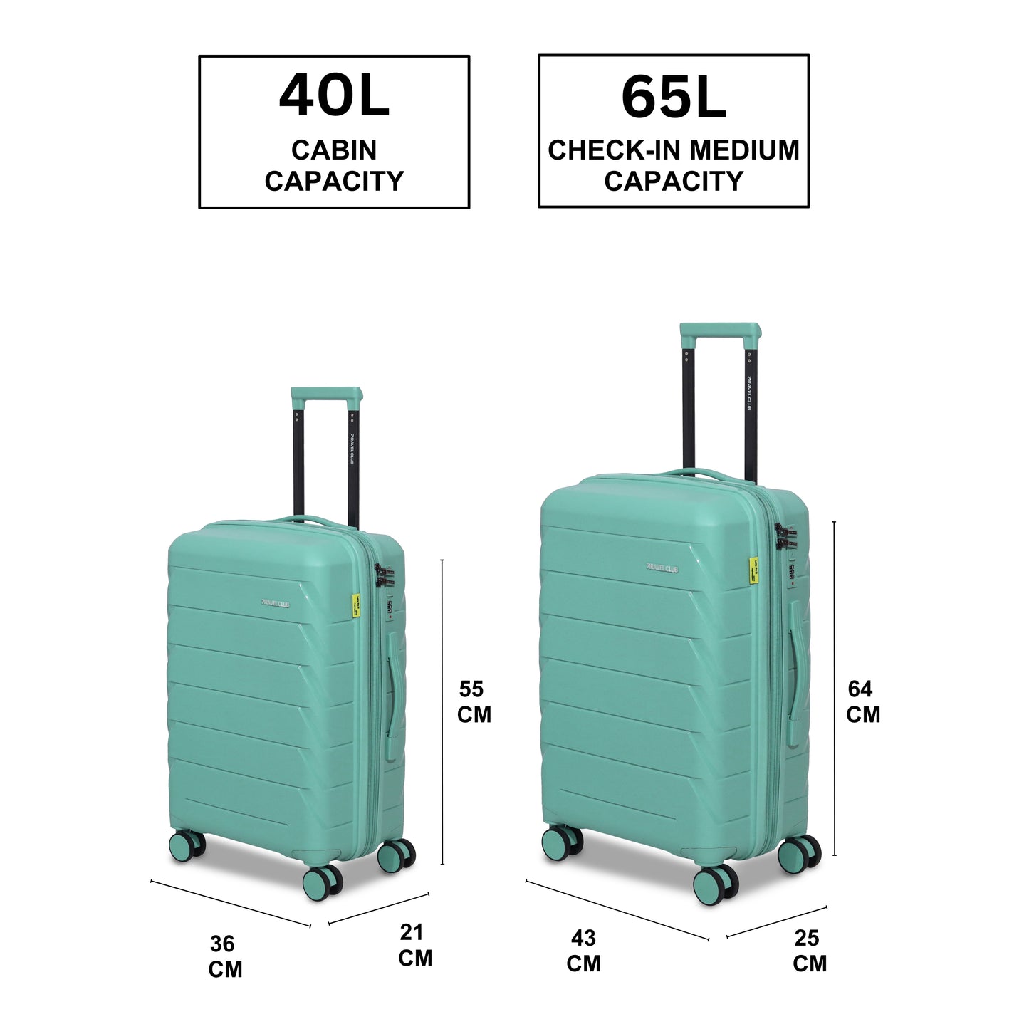 The Belgium Mint Green - Unbreakable Expandable Luggage
