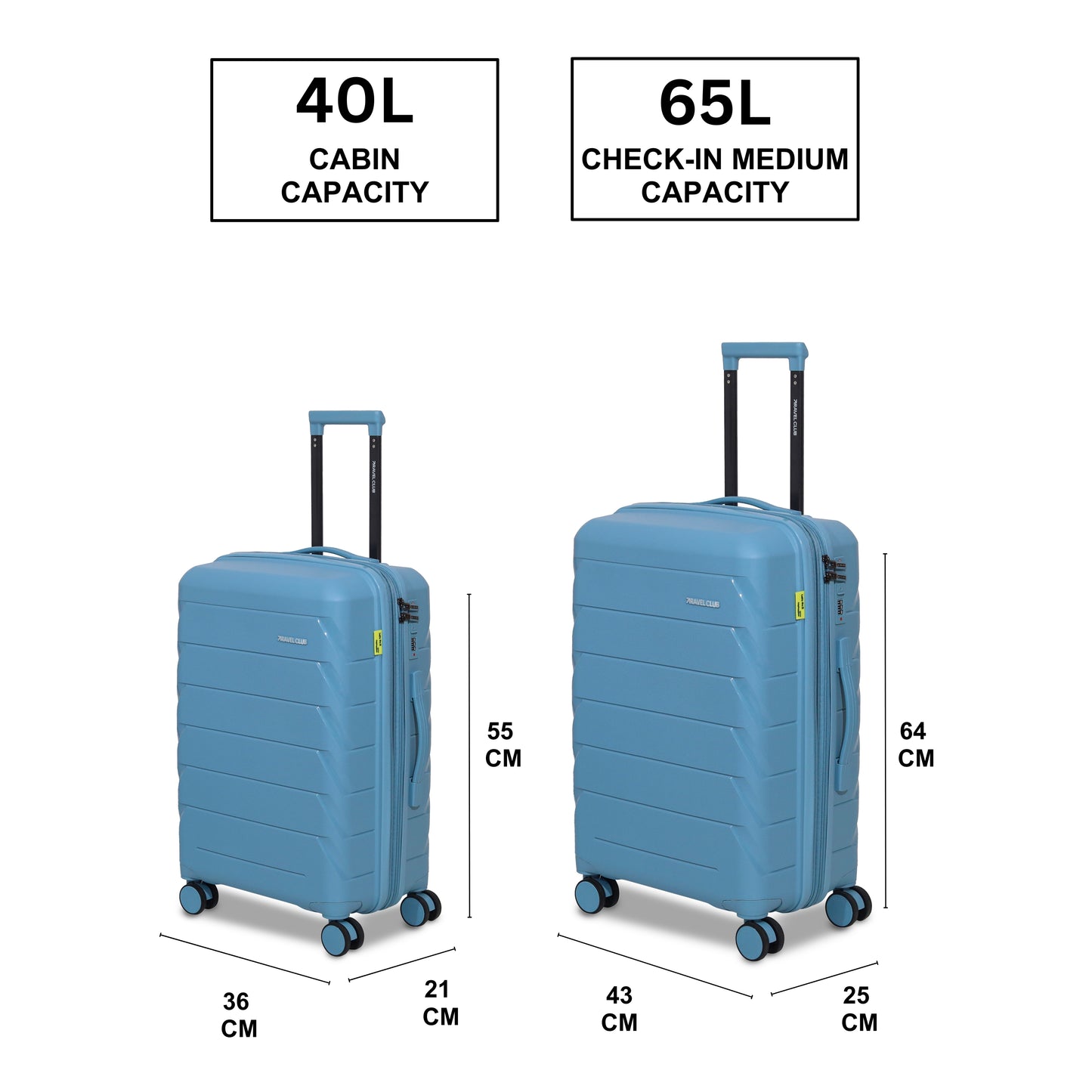The Belgium Light Blue - Unbreakable Expandable Luggage