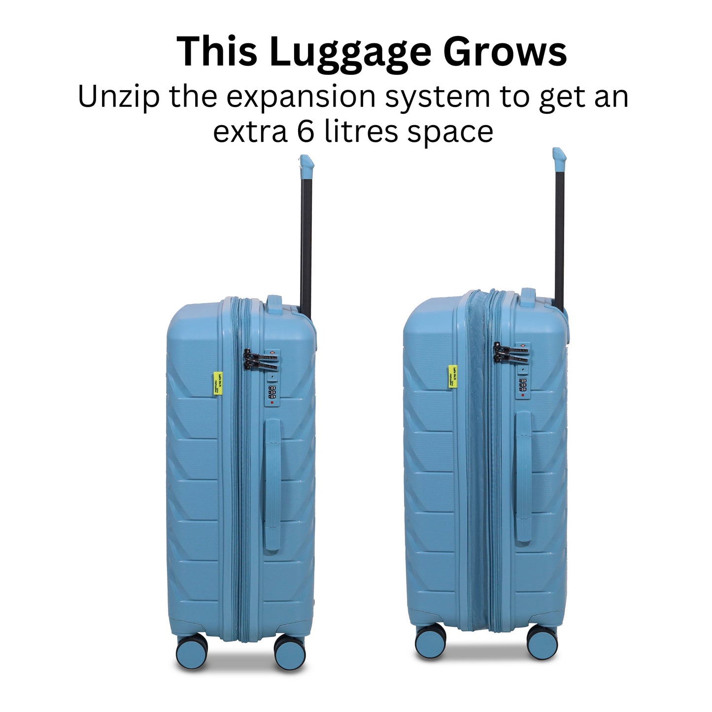 The Belgium Light Blue - Unbreakable Expandable Luggage