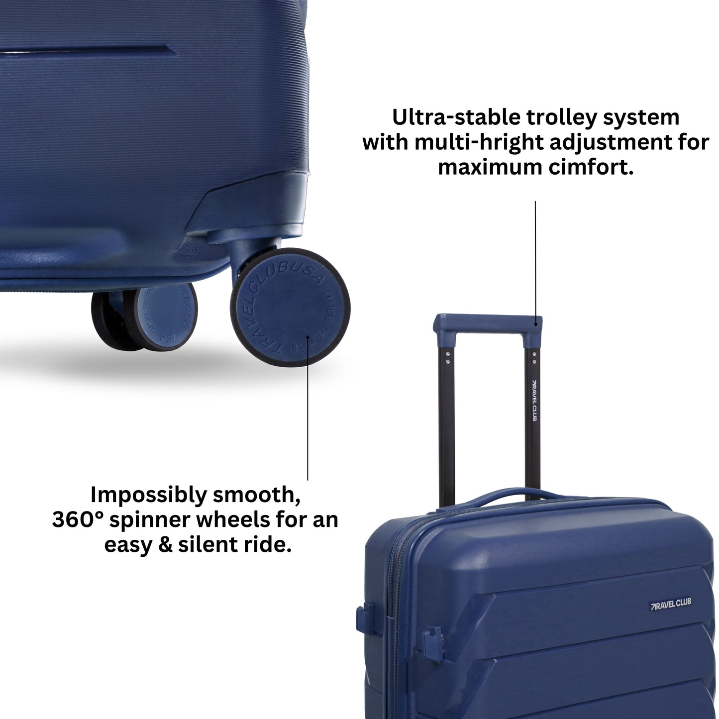 The Belgium Navy Blue - Unbreakable Expandable Luggage