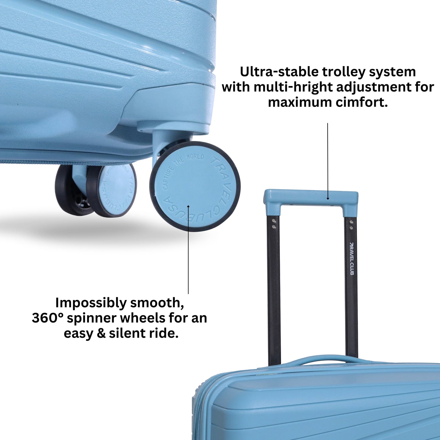 The Denmark Light Blue - Unbreakable Luggage