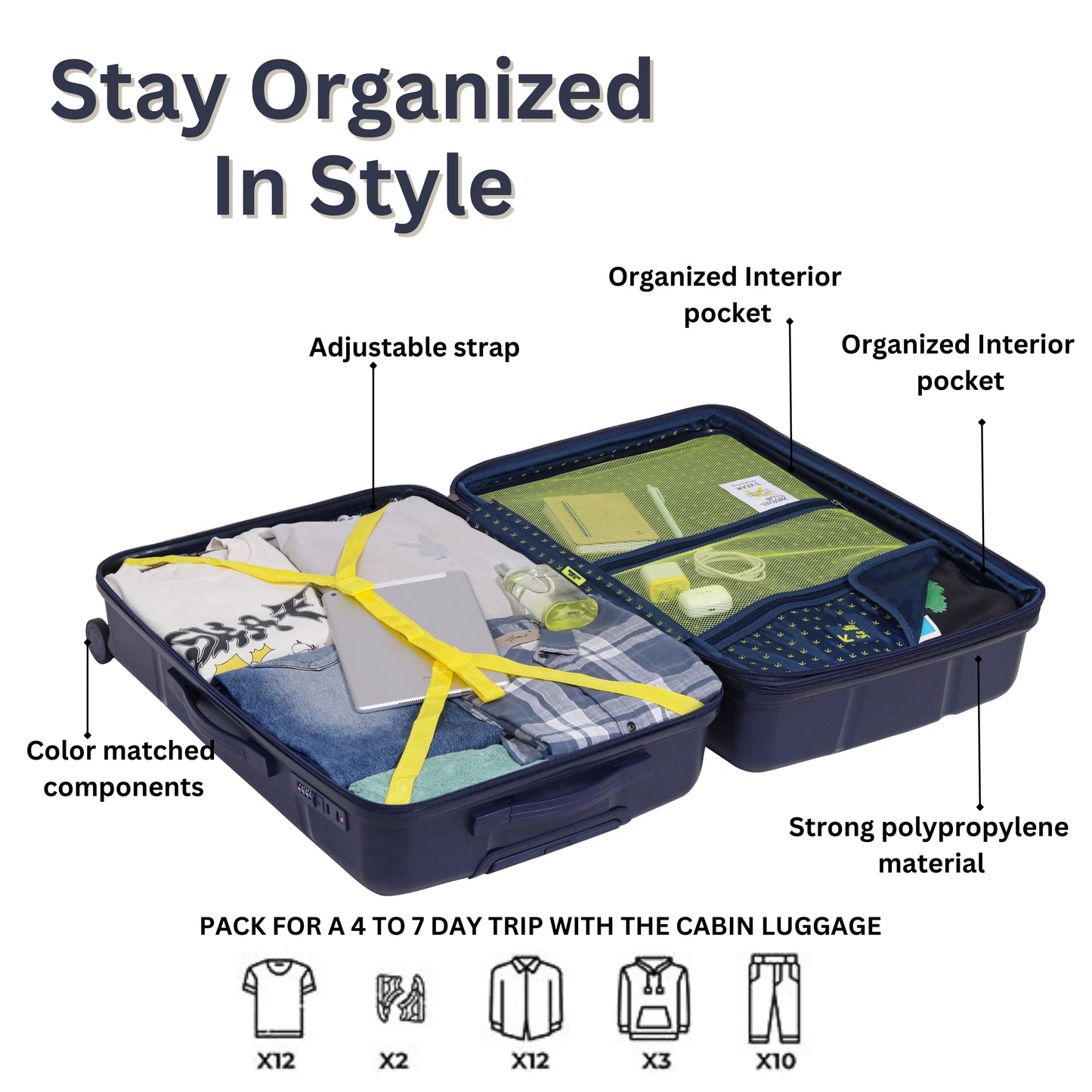 The Moscow Navy Blue Luggage