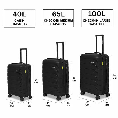 The Belgium - Black Unbreakable Expandable Luggage
