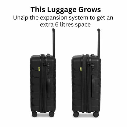 The Belgium - Black Unbreakable Expandable Luggage