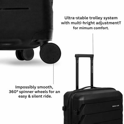 The Belgium - Black Unbreakable Expandable Luggage